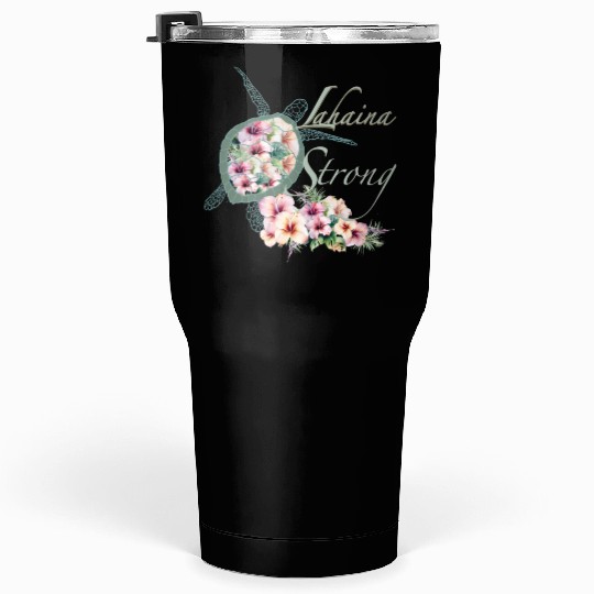 Lahaina Strong: Hibiscus and Sea Turtle Tumblers 30 Oz