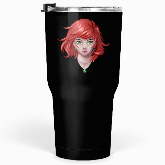 Anime girl with pretty jewelry in color Tumblers 30 Oz