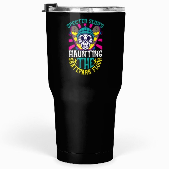 Spooky Horror Skateboarder Halloween Skateboarding Tumblers 30 Oz