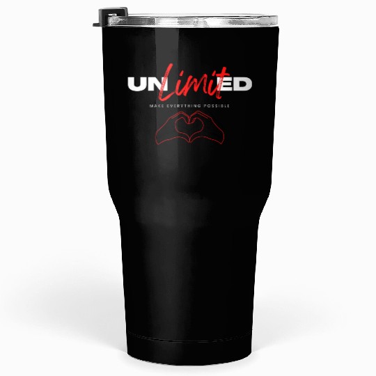 White Red Simple Typography Tumblers 30 Oz