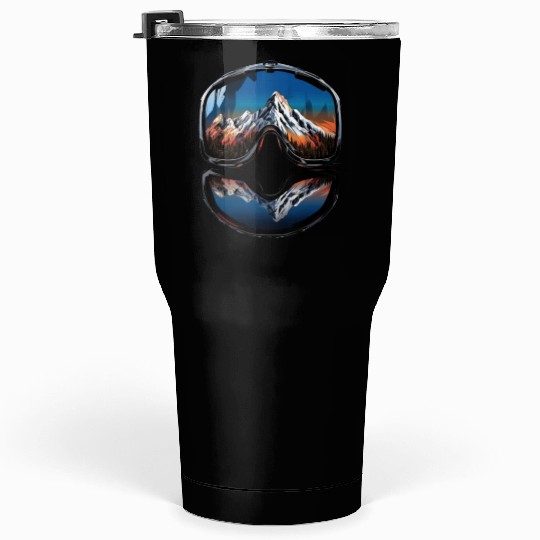 Skiing Ski Googles Mountains Alps Skier Tumblers 30 Oz