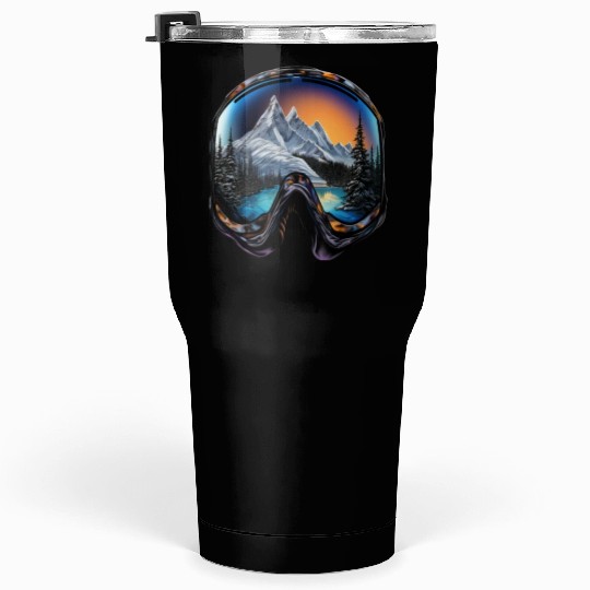 Skiing Ski Googles Mountains Alps Skier Tumblers 30 Oz