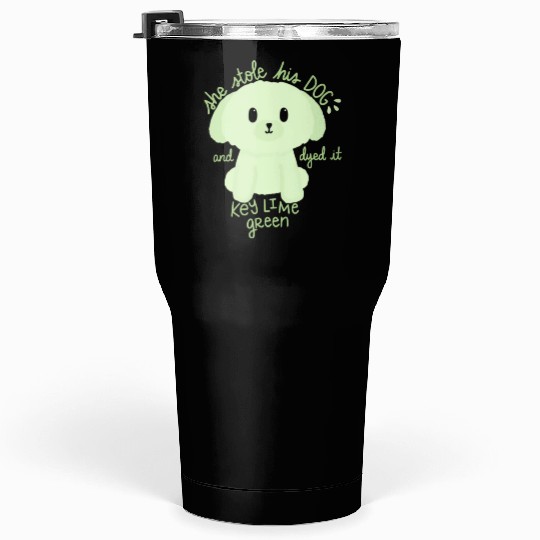 Key Lime Green Dog Tumblers 30 Oz