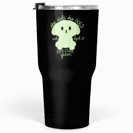 Key Lime Green Dog Tumblers 30 Oz