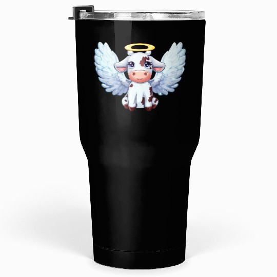 cow angel wings farm halo Tumblers 30 Oz