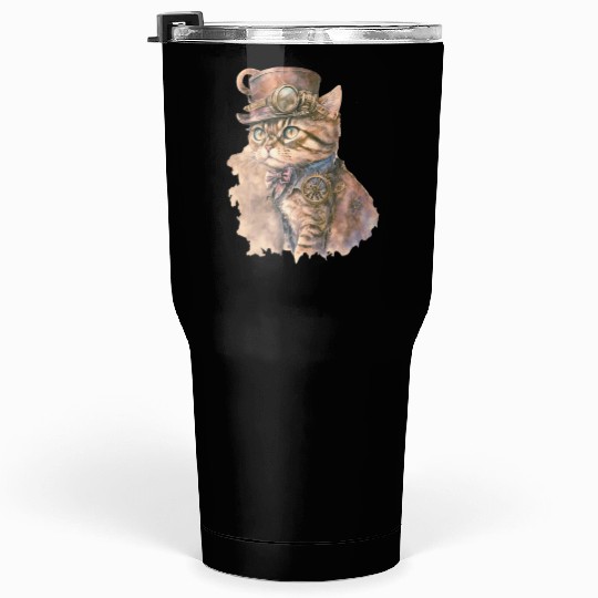 Steampunk Cat Tumblers 30 Oz