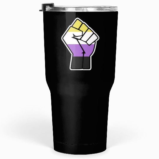 Nonbinary Pride Fist Design for Equality Tumblers 30 Oz
