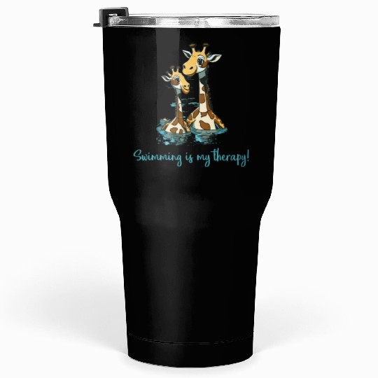 swimming is my therapy - lifeguard Tumblers 30 Oz