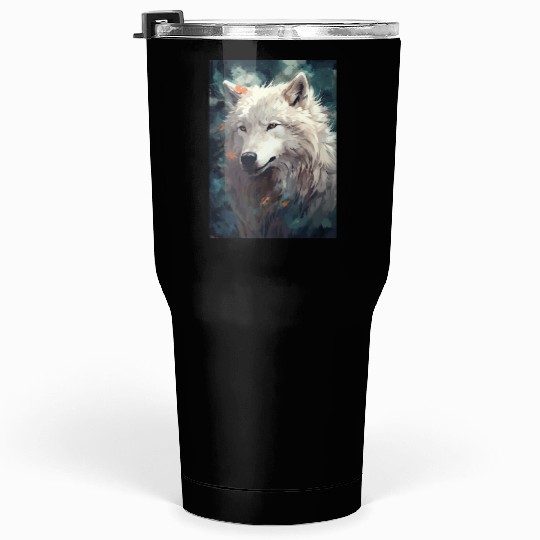 white wolf Tumblers 30 Oz