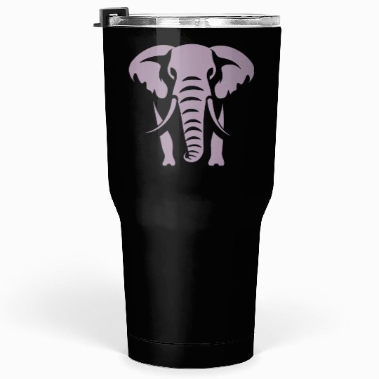 Elephant Silhouette White Logo Tumblers 30 Oz
