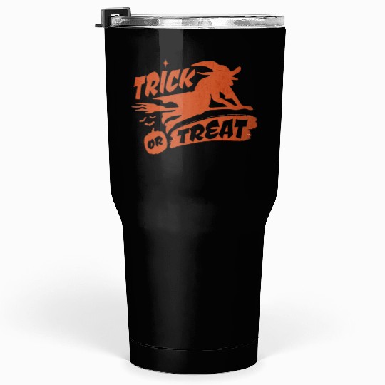 Trick or Treat Orange Witch Halloween Tumblers 30 Oz