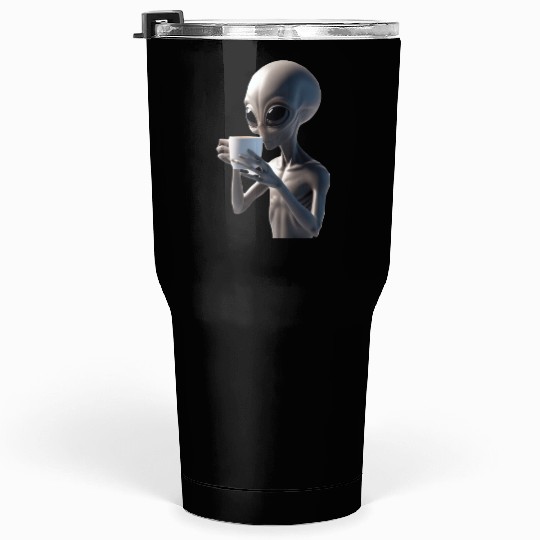 Alien Drinking Coffee Tumblers 30 Oz
