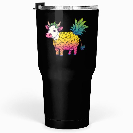 Cow in pineapple costume - Fruity joy Tumblers 30 Oz