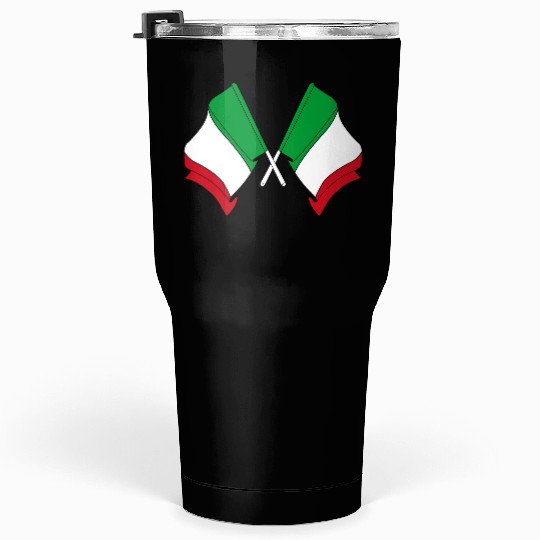 Flags of Italy crossed Tumblers 30 Oz