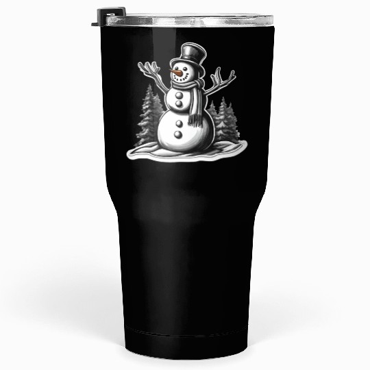 Snowman / Winter / Snowflake / White / Frosti Tumblers 30 Oz