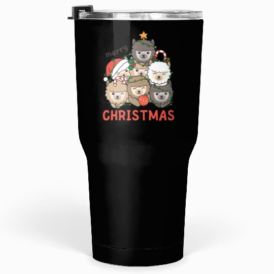 Alpaca Christmas Tree Merry Christmas Tumblers 30 Oz