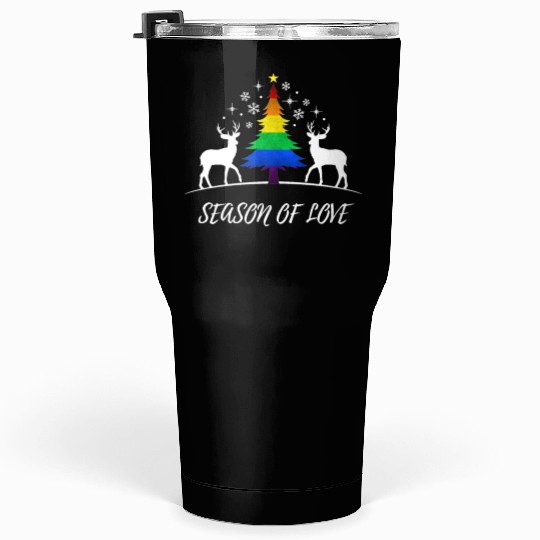 Gay Christmas Tree Gay Couple Season Of Love Tumblers 30 Oz