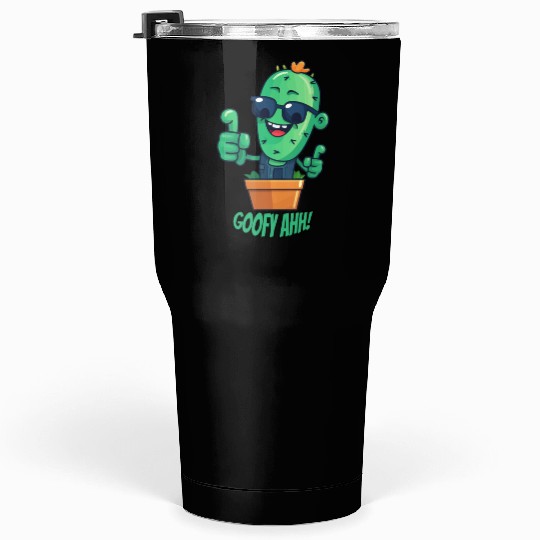 Fun Cactus Character Goofy Ahh Tumblers 30 Oz