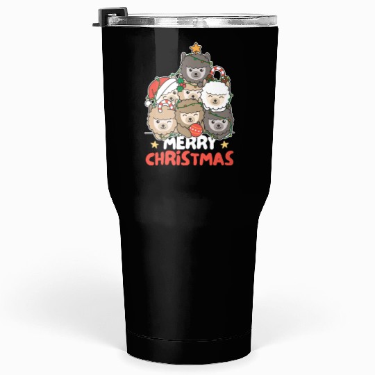 Alpaca Christmas Tree Merry Christmas Tumblers 30 Oz