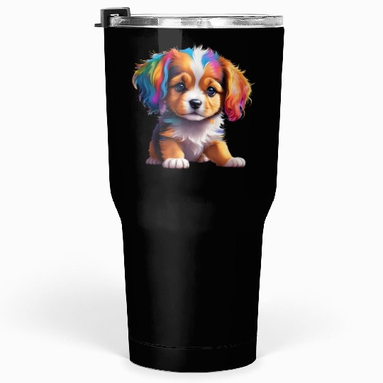 Cute Puppy Made of Liquid Colours Tumblers 30 Oz