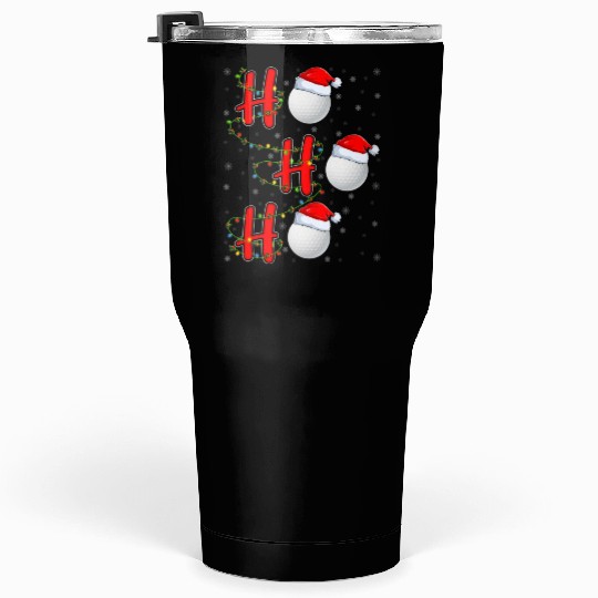 Golf Lighting Xmas Santa Ho Ho Ho Golf Christmas Tumblers 30 Oz