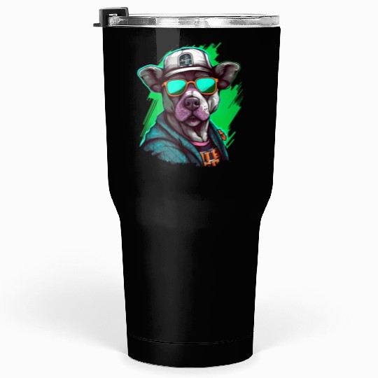 Street Art Dog Urban Rap Street Tumblers 30 Oz