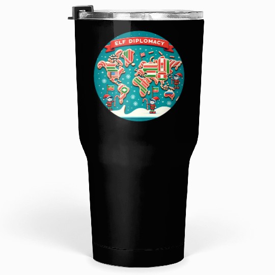 Elf Diplomacy - World Map of Sweet Connections Tumblers 30 Oz