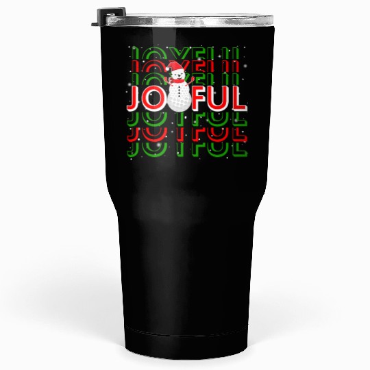 Golf Christmas Snowman Joyful Golf Lover Tumblers 30 Oz