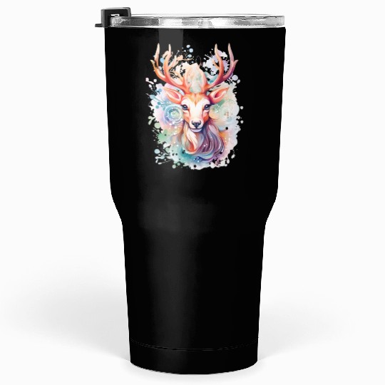 Colorful Reindeer Fantasy: Studio Ghibli Style Tumblers 30 Oz