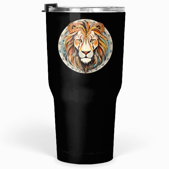 Lion Mandala Art Tumblers 30 Oz