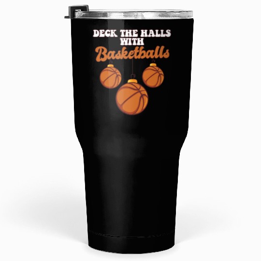 Basketball Player Coach Christmas Balls Deck The Tumblers 30 Oz
