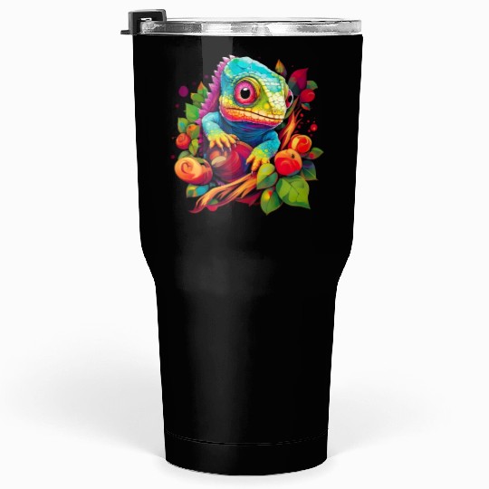 Cute Chameleon for Lizard Pet Lover Tumblers 30 Oz