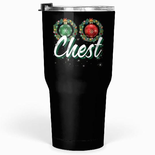 Chest Nuts Christmas Couple Funny Matching Tumblers 30 Oz