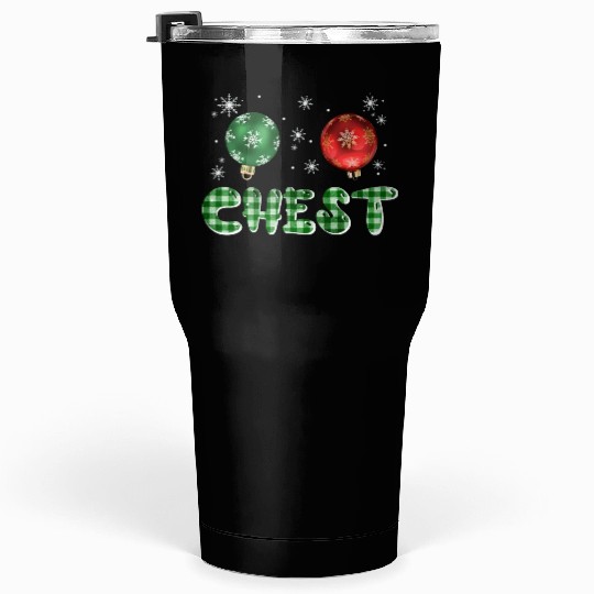 Chest Nuts Christmas Couple Funny Matching Tumblers 30 Oz