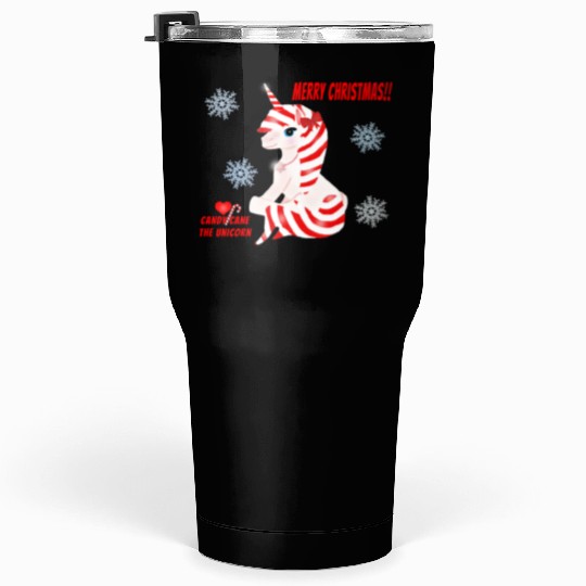 "Candy Cane the Unicorn" (Snowflake Snuggliezz) Tumblers 30 Oz
