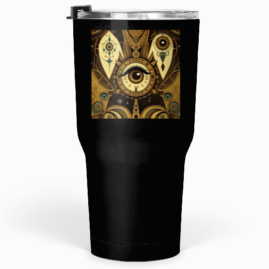 Abstract New Age 1920s Steampunk Design Tumblers 30 Oz