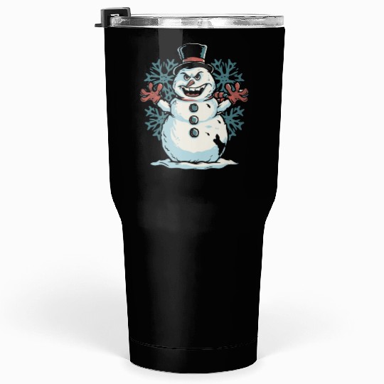 frosty snowman creepy Tumblers 30 Oz