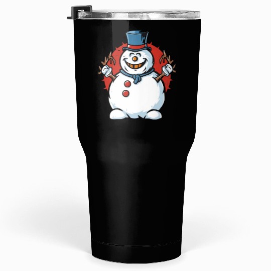frosty snowman creepy Tumblers 30 Oz