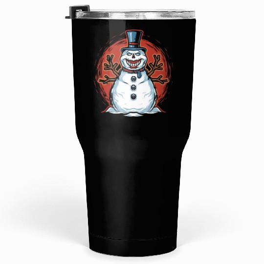 frosty snowman creepy Tumblers 30 Oz