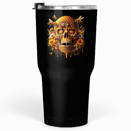 Sweet Life Skull Tumblers 30 Oz Honeycomb Haven Bumblebee