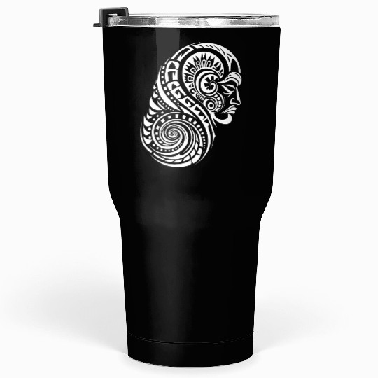 Authentic Maori Tattoo Artistry in white Tumblers 30 Oz