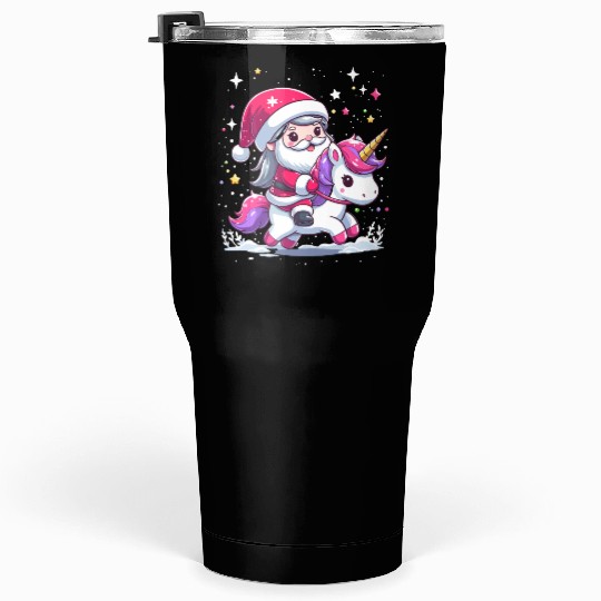 Santa Claus and Unicorn Tumblers 30 Oz