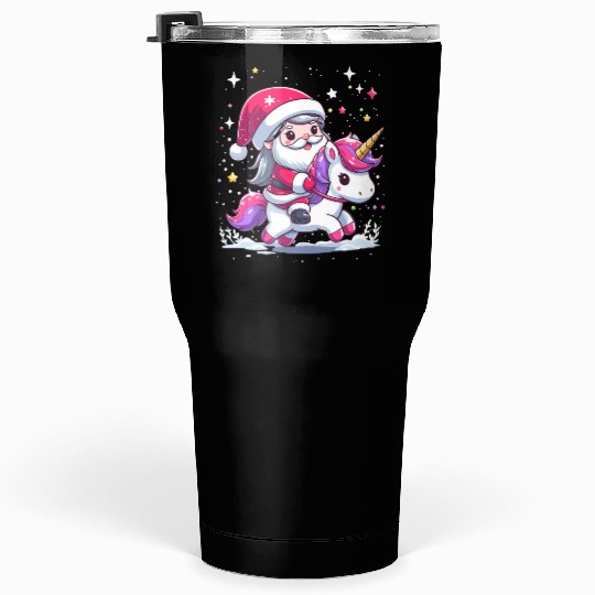 Santa Claus and Unicorn Tumblers 30 Oz