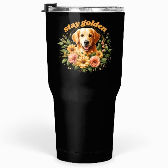 Cute Golden Retriever Tumblers 30 Oz