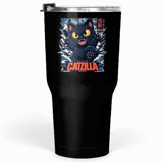 Kaiju Catzilla in Japan Tokyo Tumblers 30 Oz
