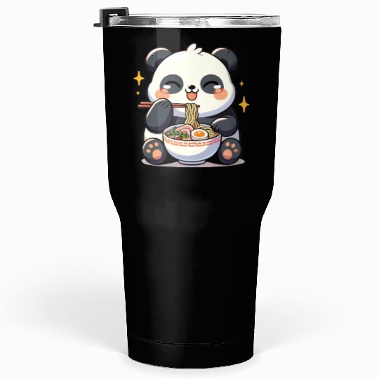 Cute Panda Eats Ramen Noodles Pandas Ramen Tumblers 30 Oz