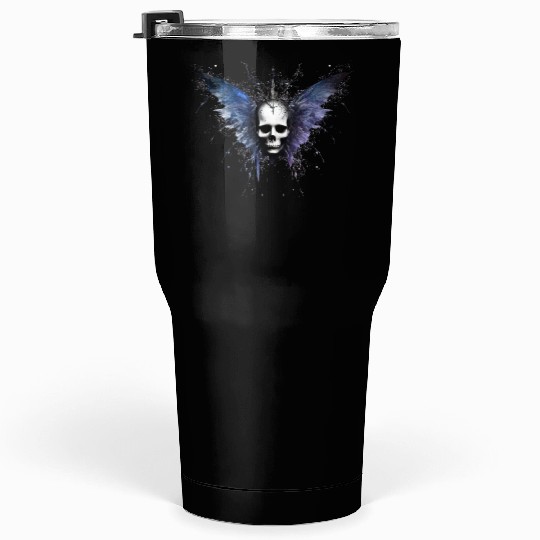 Gothic Skull Fairy Butterfly Celestial Space Galax Tumblers 30 Oz
