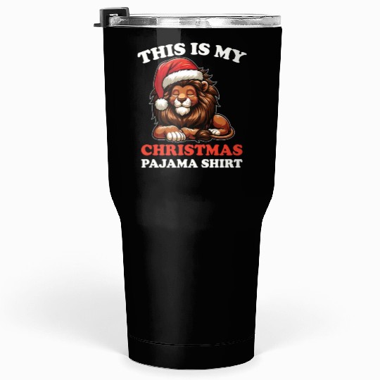 Lion Christmas Pajamas Lions Tumblers 30 Oz