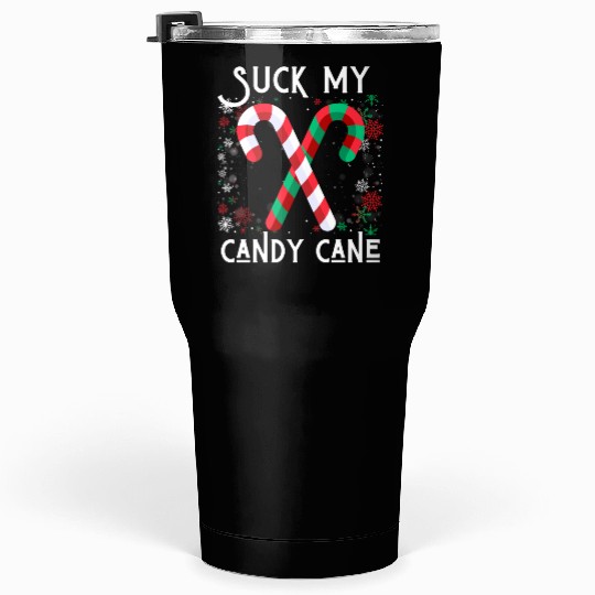 Suck My Candy Cane Ugly Christmas Sweater Tumblers 30 Oz