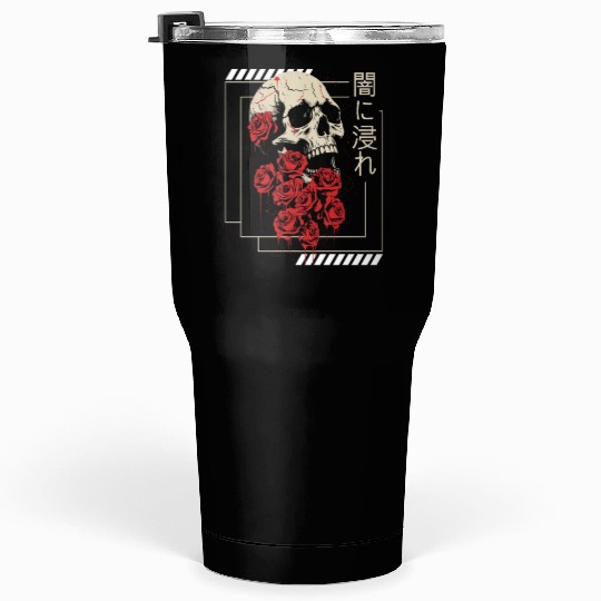 Skull Grunge Aesthetic Roses Japanese Gothic Soft Tumblers 30 Oz